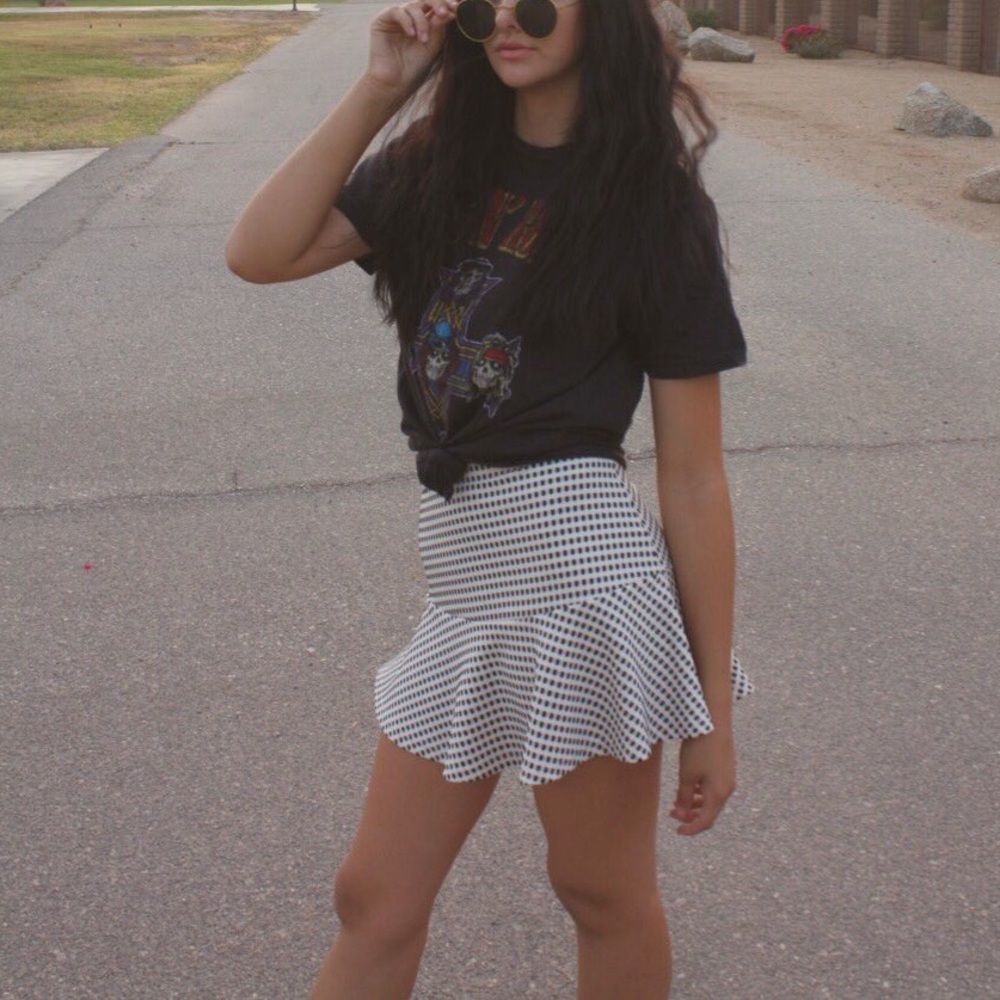 Flare Gingham Mini Skirt